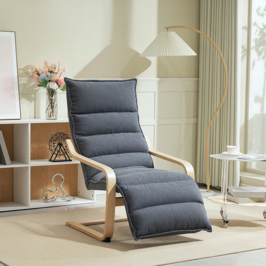 Poltrona Relax in Velluto con Poggiapiedi Regolabile ¨C zephmum ¨C Grigio Scuro