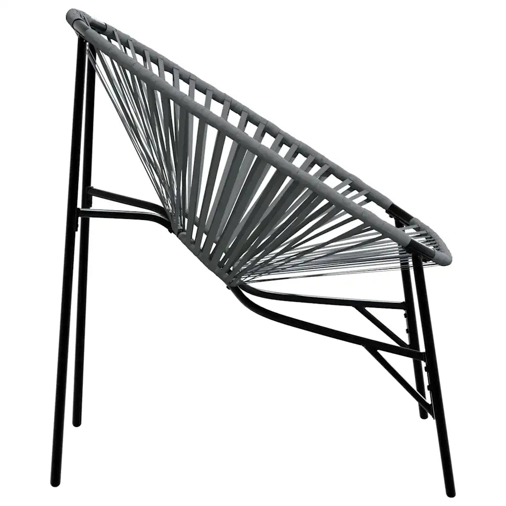 Sedia da Uovo da Giardino | Sedie da Esterno in Polyrattan Nero e Grigio Chiaro