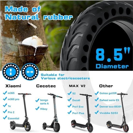 Cinghia in gomma massiva per scooter elettrico 8,5 pollici (216 cm) - Cinghia di ricambio in lega di alluminio leggera
