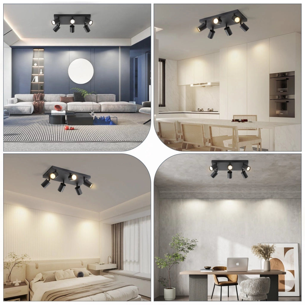 ZMH Faretto da soffitto 6 luci GU10 orientabili 330° moderni per cucina corridoio