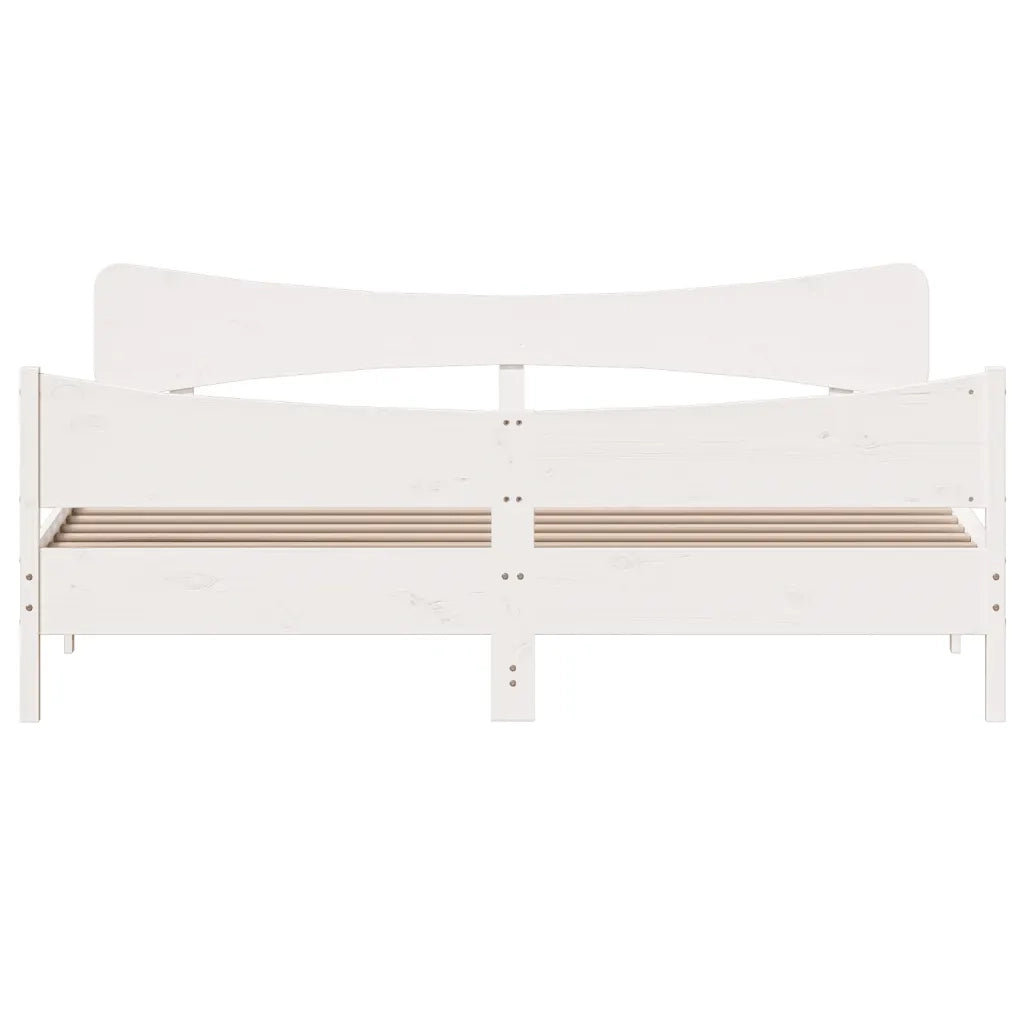 Giroletto senza Materasso Bianco 180x200 cm Legno Massello Pino 3216373