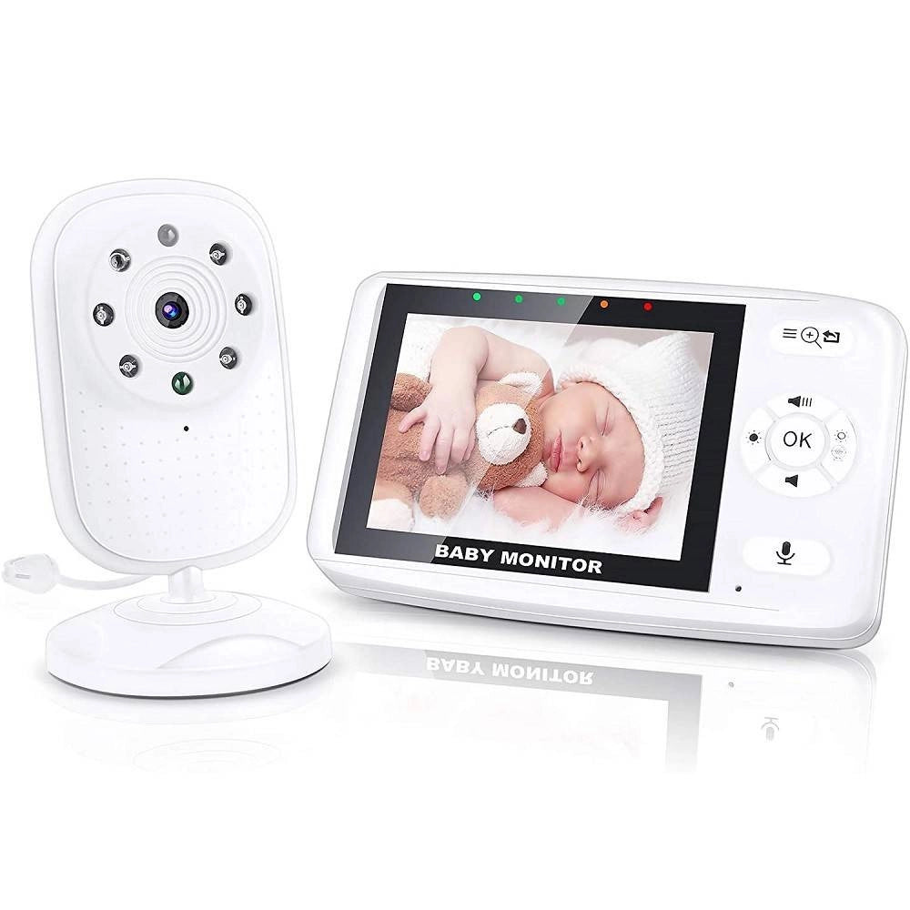 Trade Shop - Baby Monitor Videocamera Schermo 3.5" Wireless Con Fotocamera Visione Notturna -