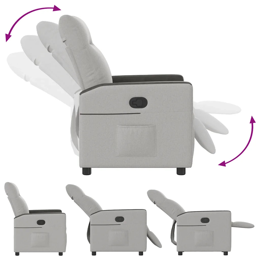 Poltrona Reclinabile in Tessuto Grigio Nuvola 4104824