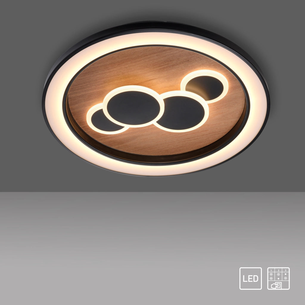 Plafoniera 60cm legno/nero LED 63W Eliza Paul Neuhaus