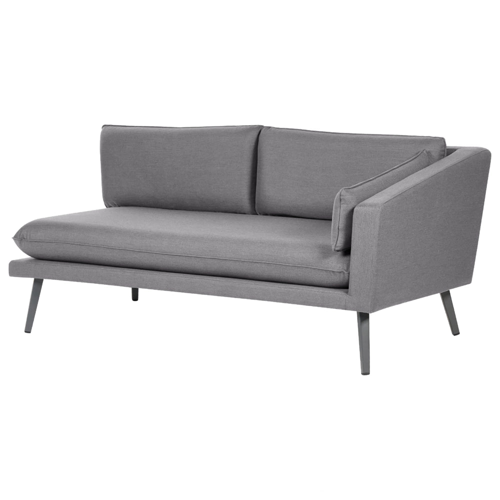 Divano angolare da esterno grigio Poliestere Rivestito 3 Posti Divano da giardino Resistente all'acqua UV Design Moderno
