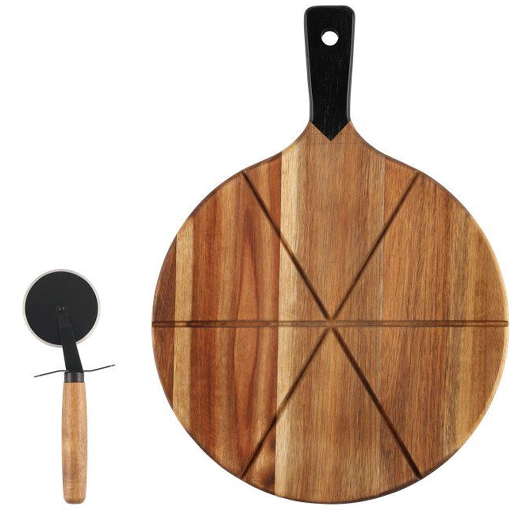 Tagliere Vassoio Servipizza Con Rotellina Taglierina Taglia Pizza Diametro 30 Cm