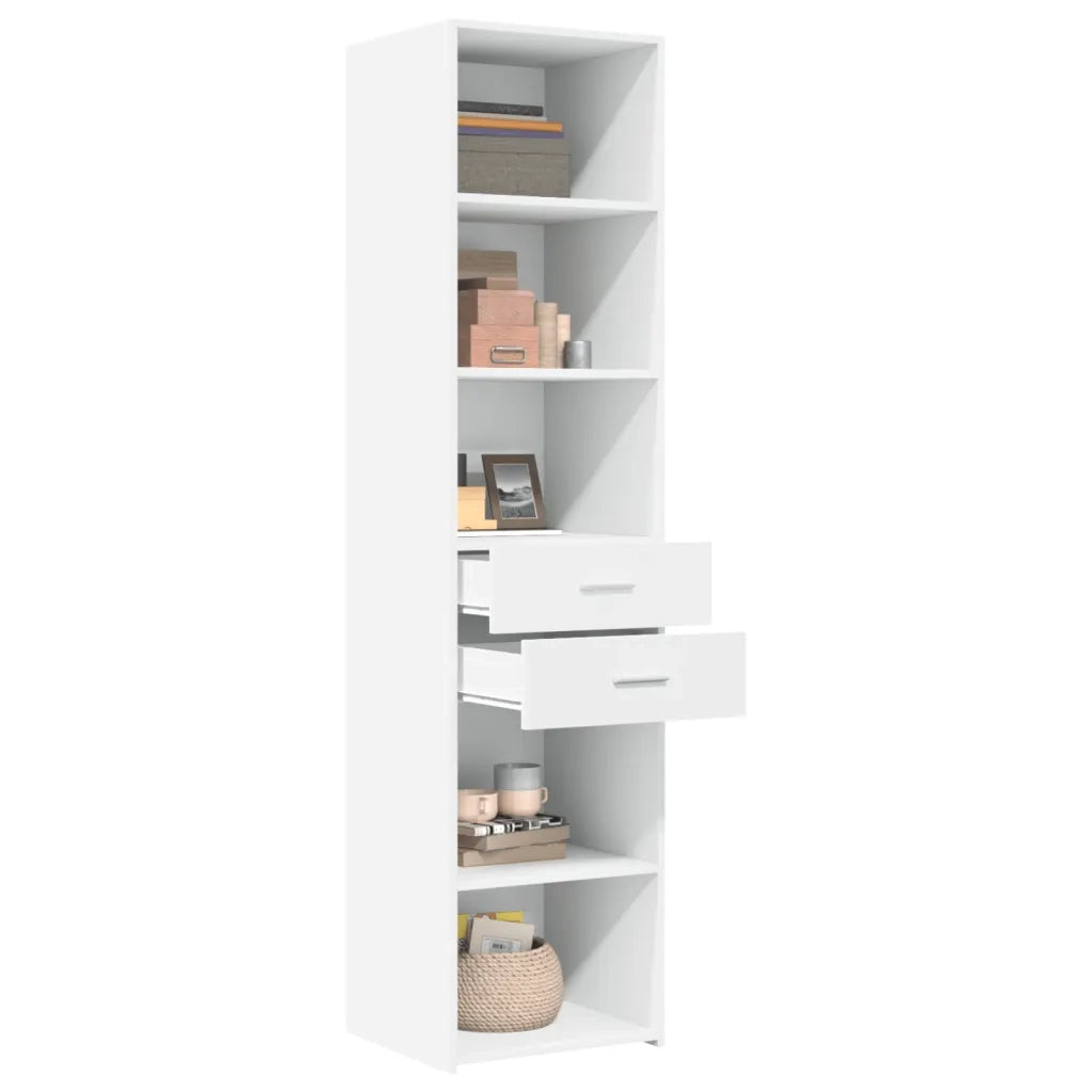 Credenza-Buffet-Armadio da cucina Bianca 45x42,5x185 cm in Legno Multistrato 269003