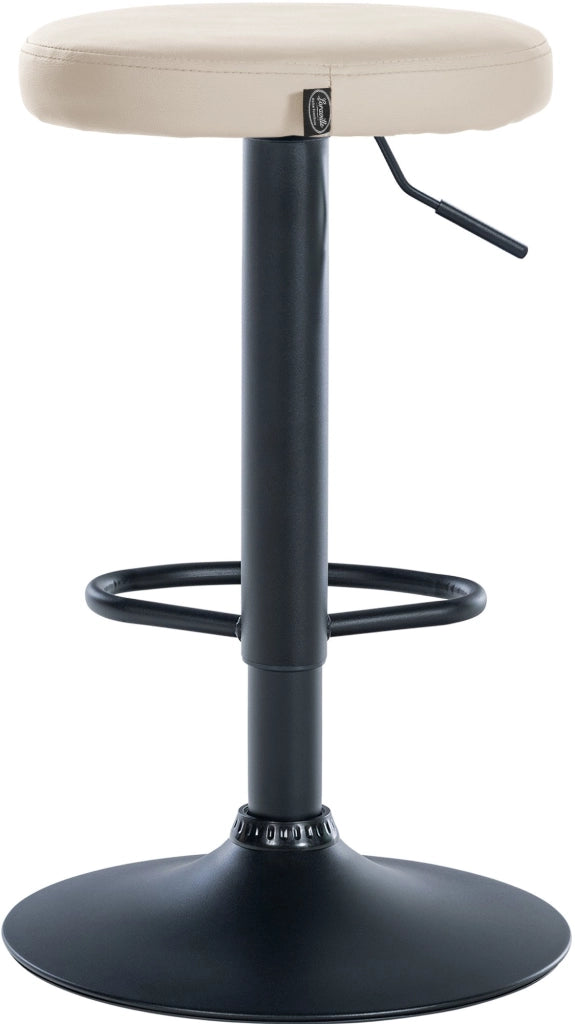 Set di 2 sgabelli da bar Ponte in similpelle crema,Metallo nero opaco