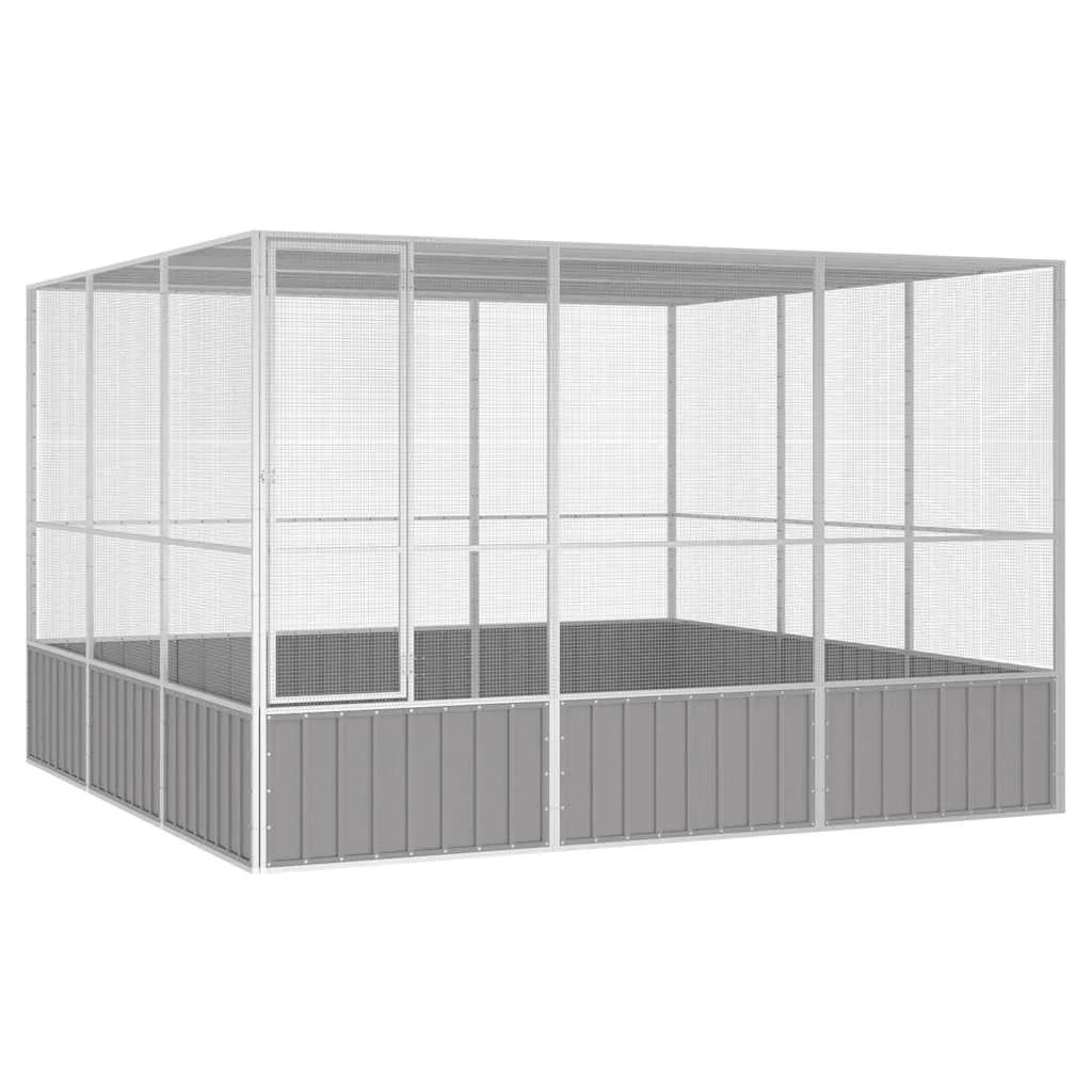 Gabbia per uccelli 302,5 x 324,5 x 211,5 cm acciaio zincato grigio 02_0041708