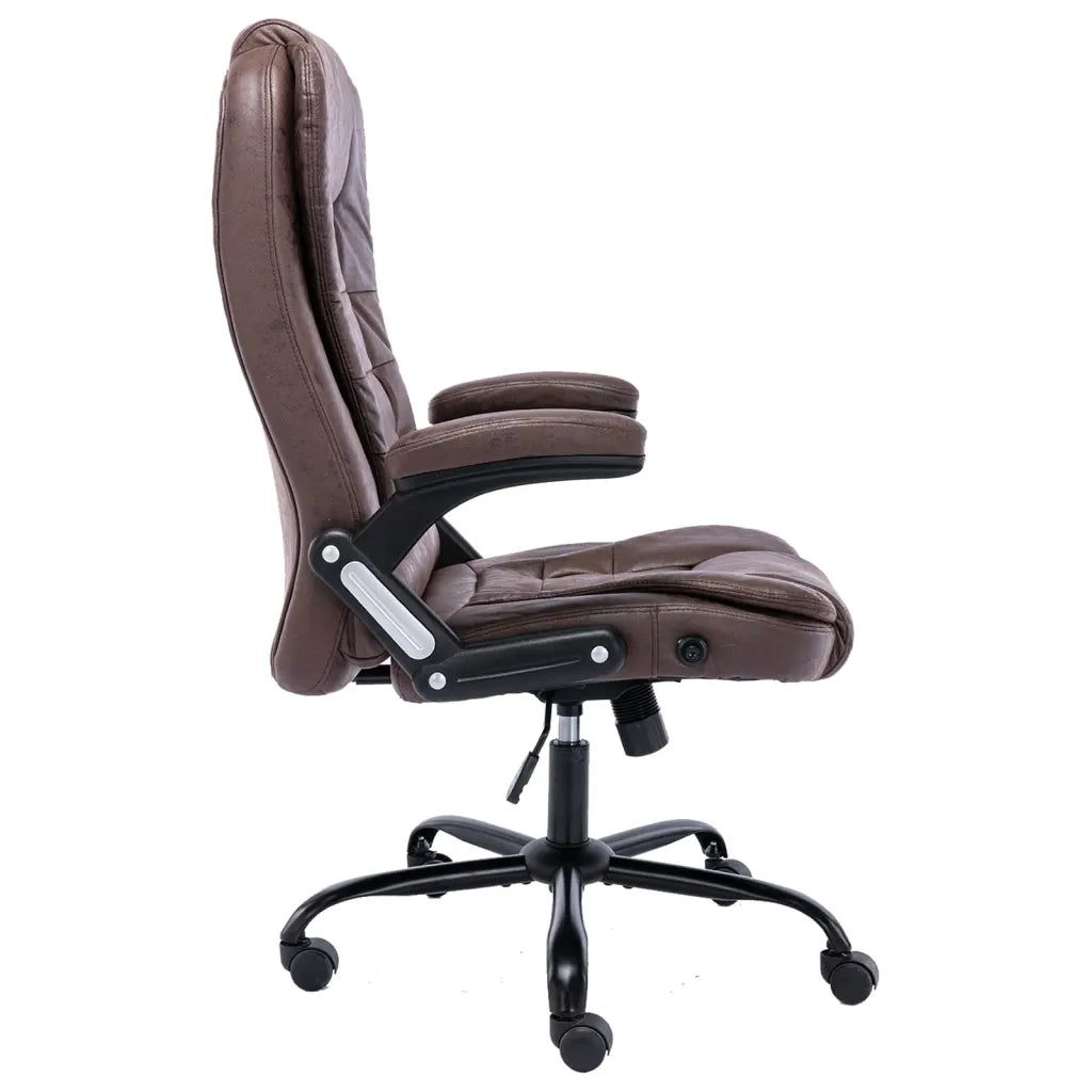 Sedia da Ufficio | Sedia da Gaming Marrone Scuro in Scamosciato