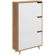 Scarpiera con ripiani regolabili ¨C Zephmum ¨C 72x24x119 cm bianco e naturale