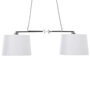 Lampadario a 2 Luci Bianco con Struttura in Metallo luce a sospensione stile moderno
