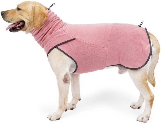 Vestito per Animali da Casa - Cappuccio Respirante - Giacca Antistress - Protegge da Tempesta e Spettacoli Pirotecnici - Rosa Scuro, Taglia M