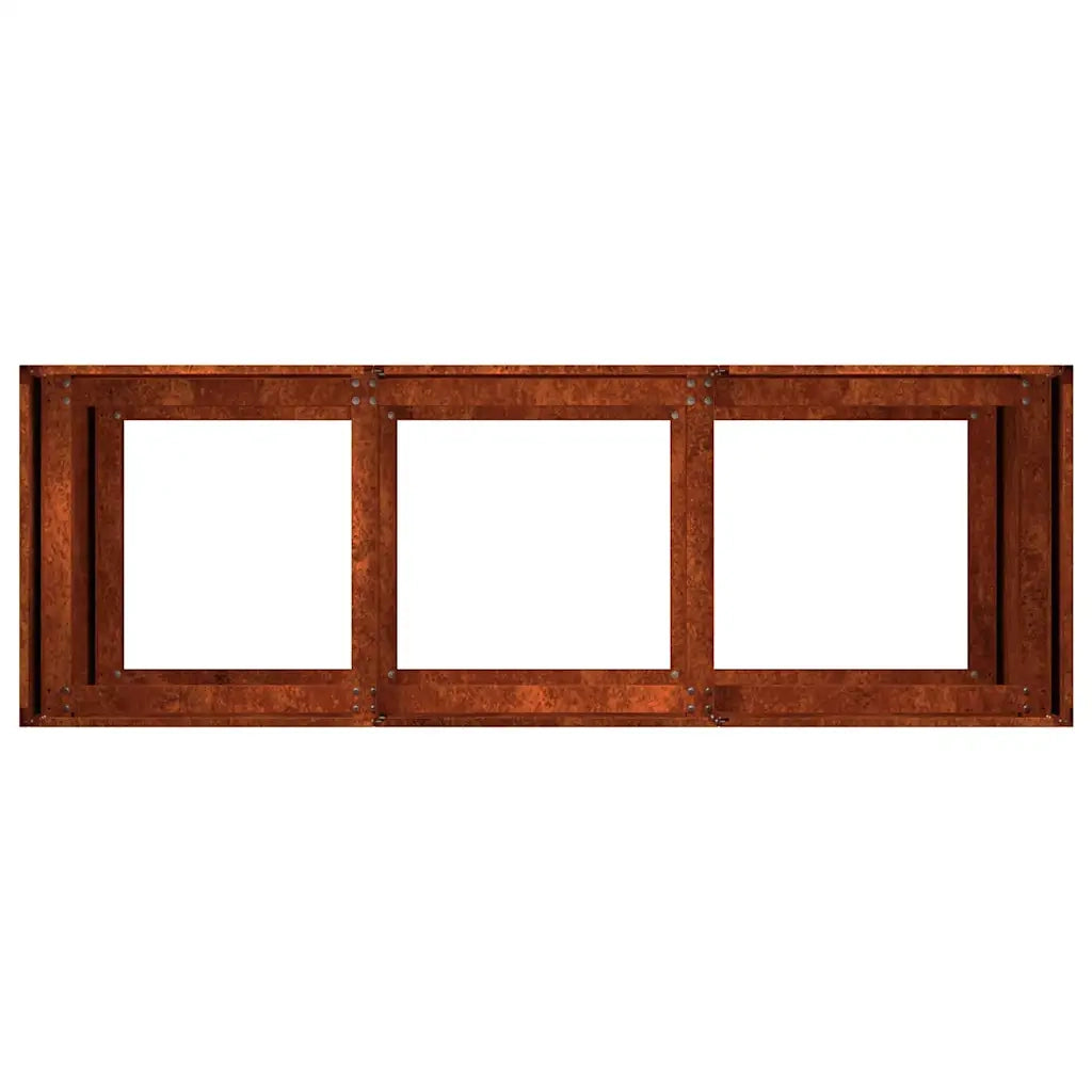 Fioriera Arrugginita 120x40x80 cm in Acciaio Corten