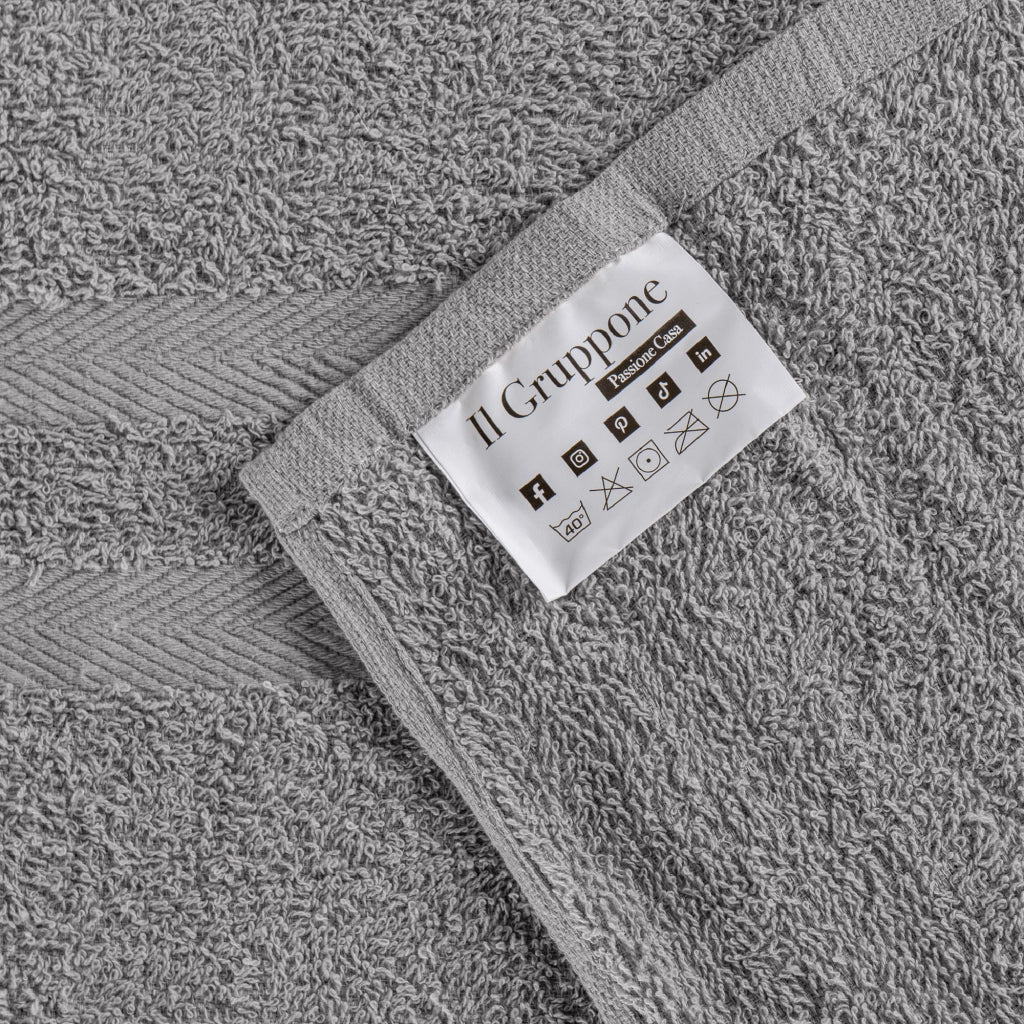 Set Asciugamani Bagno 6 Pezzi in Spugna di Cotone 400 g/m², 2 Teli 70x140 cm, 2 Asciugamani 50x90 cm e 2 Ospiti 30x50 cm, Morbidi e Assorbenti Grigio