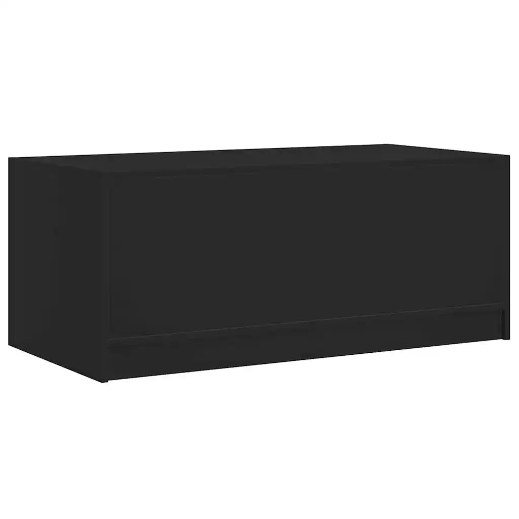 Tavolino da salotto | Tavolino da caff¨¨ | Tavolino da Soggiorno con Ante in Vetro Nero 102x50x42 cm