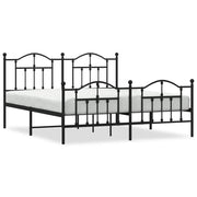 Letto matrimoniale | Letto per adulti | Giroletto senza Materaso con Pediera in Metallo Nero 180x200 cm