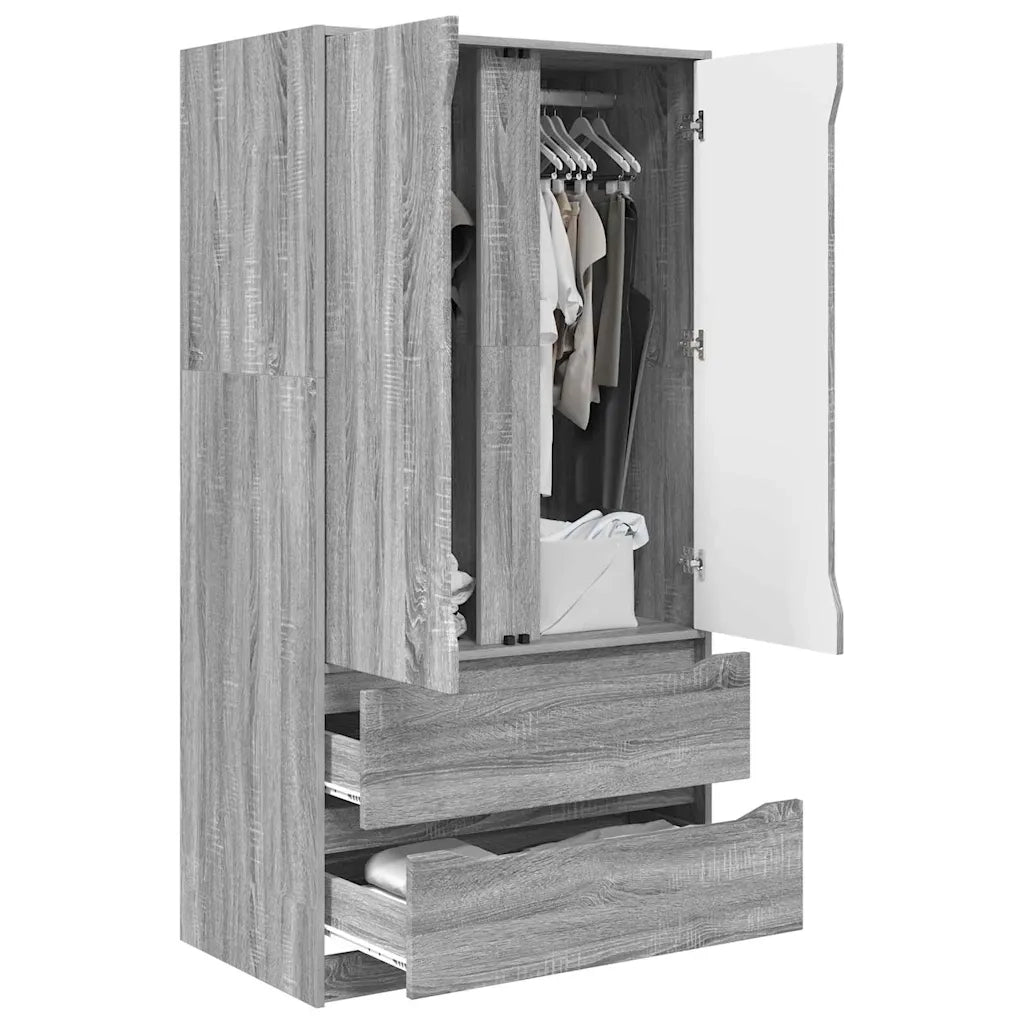 Mobile da Bagno con cassetto Grigio Sonoma 79,5 x 49 x 156 cm