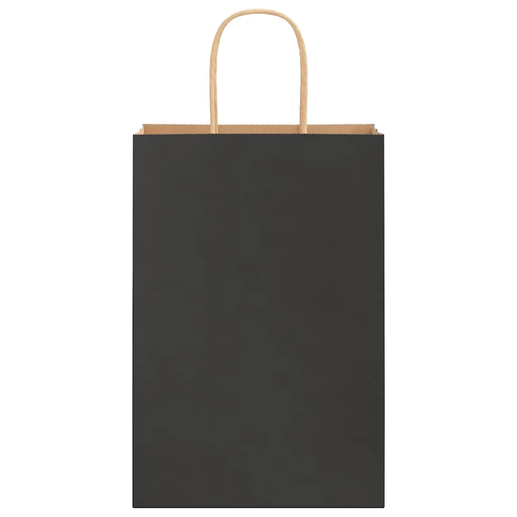 vidaXL Sacchetti di Carta 250 pz con Manici Neri 21x11x31 cm