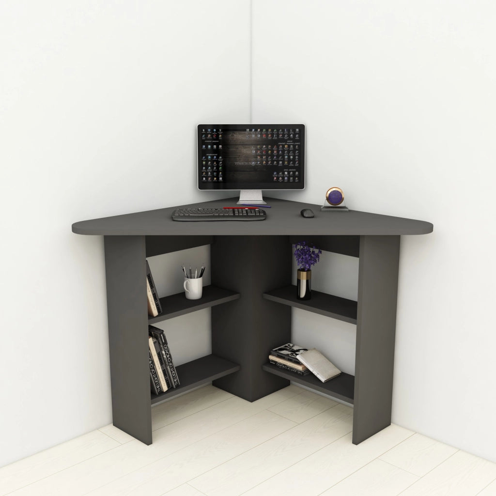 Panchia, Scrivania 5 Ripiani, 80x80x74h cm Nero Antracite