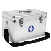 Portapillole portatile per medicinali di primo soccorso con tracolla per il trasporto di farmaci e maniglia per il trasporto barre in alluminio ABS argentate 12_0001637