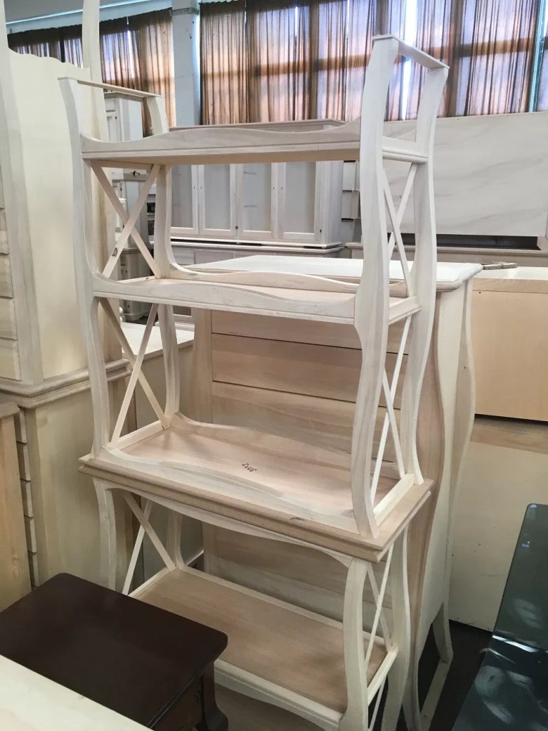 Libreria a giorno 3 ripiani legno grezzo 82x34x91 (3032) - Mobili 2G
