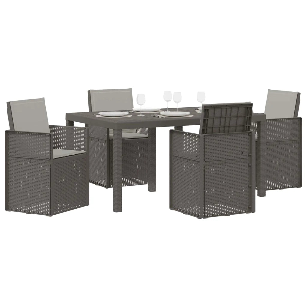 Set da Pranzo per Giardino con cuscino 5 pcs Grigio Chiaro PP 3430070