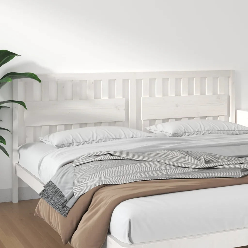 Testiera per Letto-Testata-Testiera Decorativa Bianca 205,5x4x100 cm Legno Massello di Pino 406379