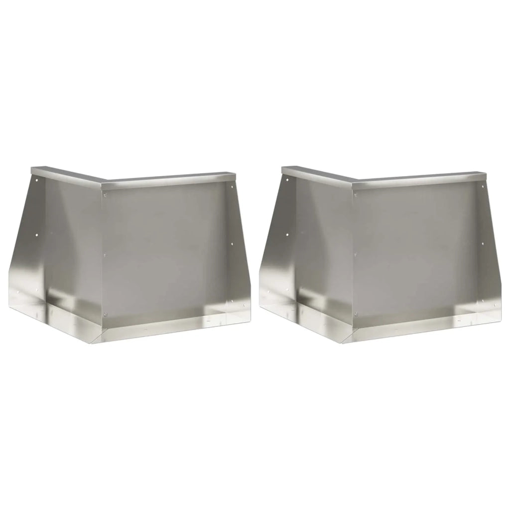 Muro di contenimento 2 pz 50 x 50 x 40 cm Acciaio Inox Argento 8015180