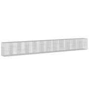 Gabbione recinto a gabbia muro di contenimento con coperchio 1200 x 100 x 150 cm ferro zincato argento 02_0040131