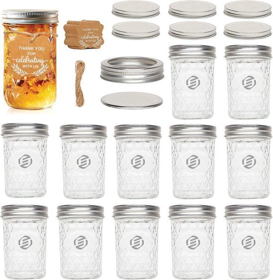 Set di contenitori per overnight oats in vaso di mason - contenitori per muesli - set di contenitori per havermout - set di contenitori per ontbijt - 4pz - 500ml - 450ml - 400ml - 350ml