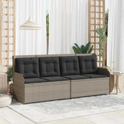 Panchina da giardino Grigio chiaro polyrattan