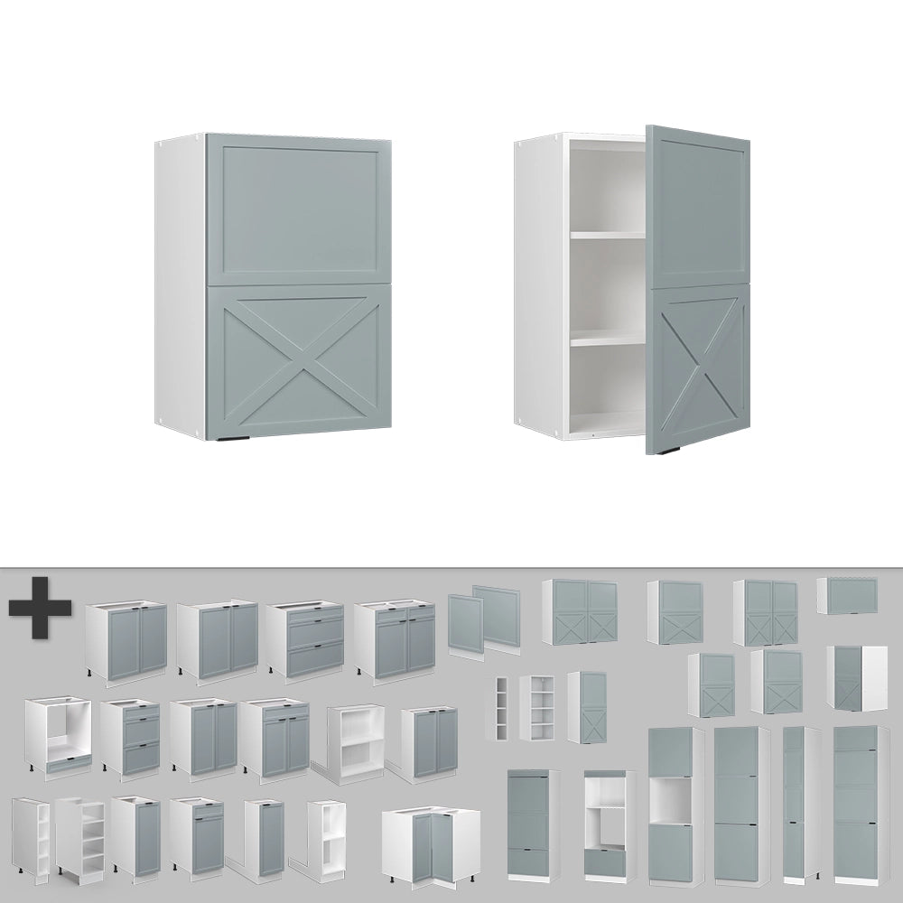 Pensile da cucina Fame-Line Blu-grigio chiaro/Bianco 50 cm Vicco