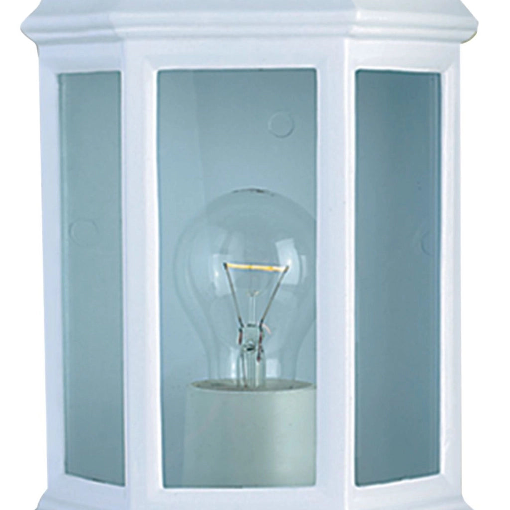 Applique Vintage-Decò Maine Alluminio Bianco Vetro 1 Luce E27