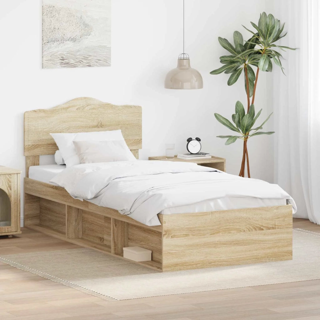 Struttura del letto Rovere Sonoma 75 x 190 cm Pino massello 3412963