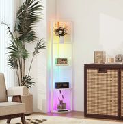 Lampada da Terra LED Dimmabile 5 Livelli con RGB e Mensola Integrata, Telecomando