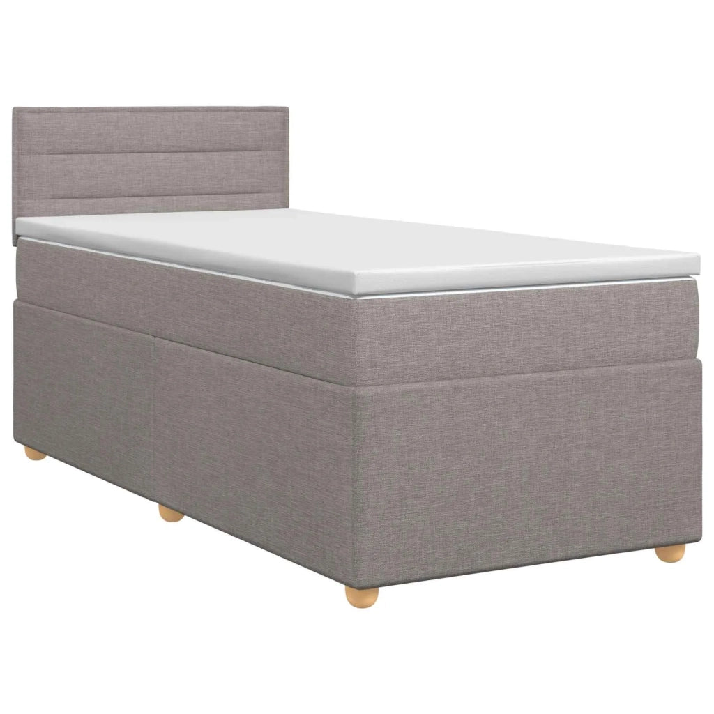 Letto box spring con materasso Tortora 80 x 200 cm Tessuto 3450822