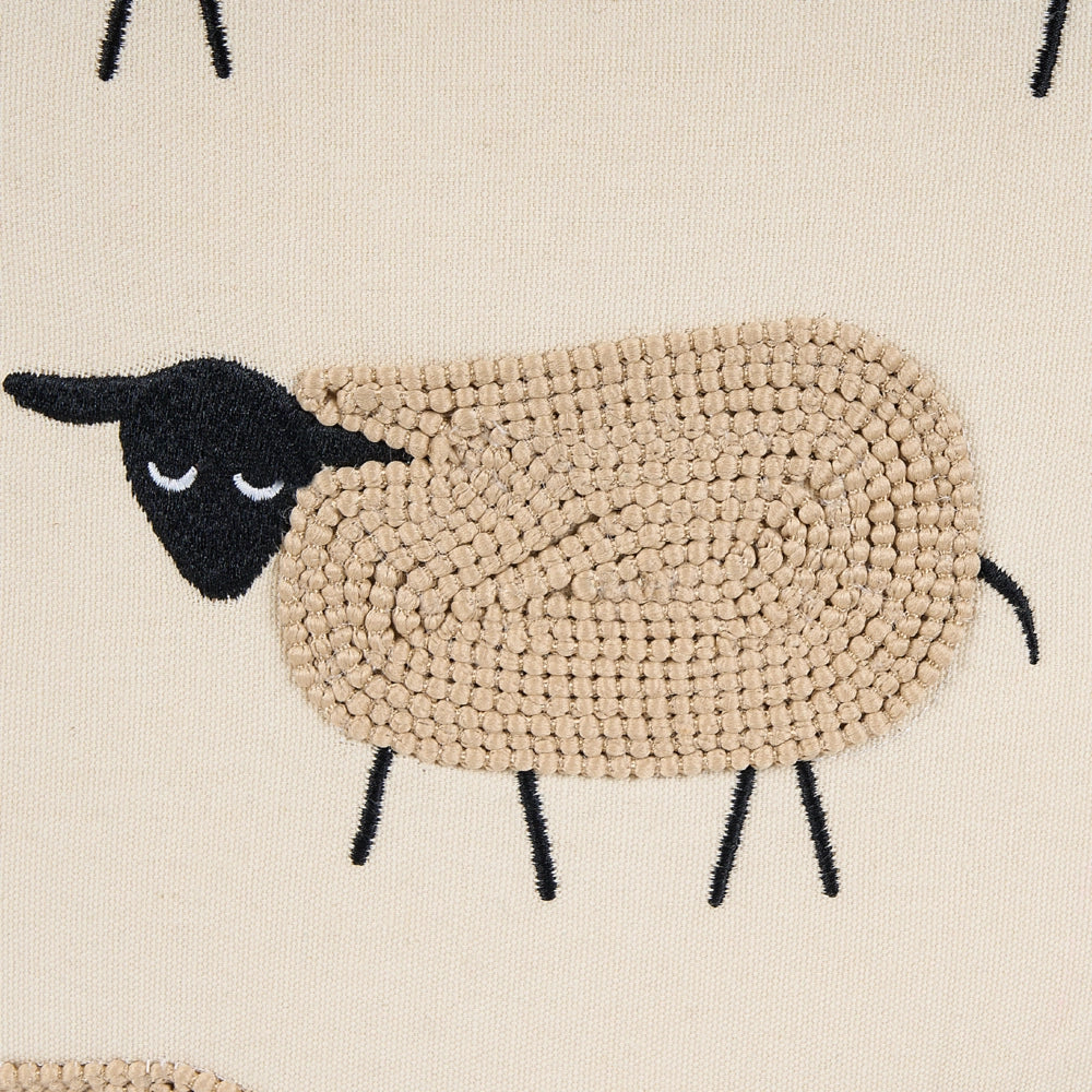 Set di 2 cuscini decorativi Beige Cotone 45 x 45 cm Motivo Pecora Moderno Decor Accessori