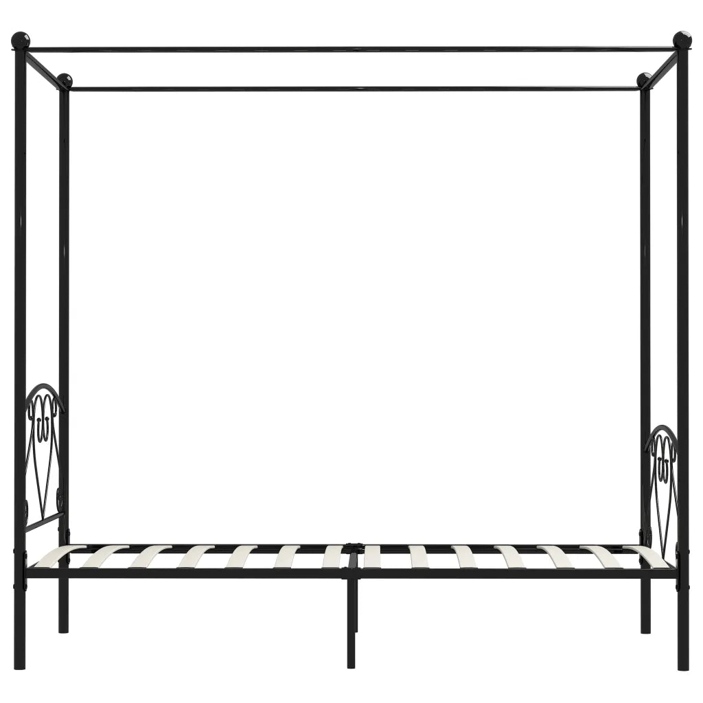 Giroletto Baldacchino senza Materasso Nero Metallo 90x200 cm 284433