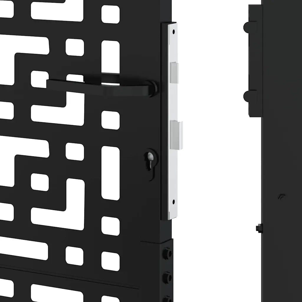 Cancello Giardino Nero 105x130 cm in Acciaio Design a Croce