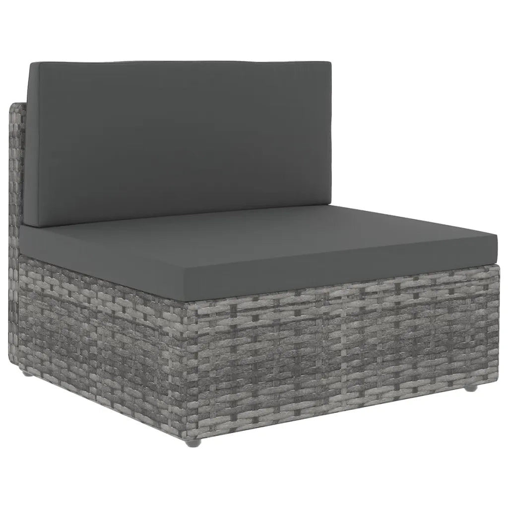 Set Divani da Giardino 11 pz con Cuscini in Polyrattan Grigio cod mxl 36114