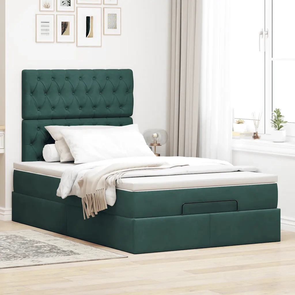 Struttura Letto Pouf con Materassi 120x190 cm Velluto 3313532