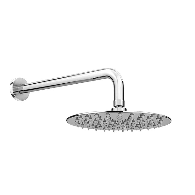 Set doccia completo tondo cromo - Miscelatore, braccio, soffione 30cm e doccino