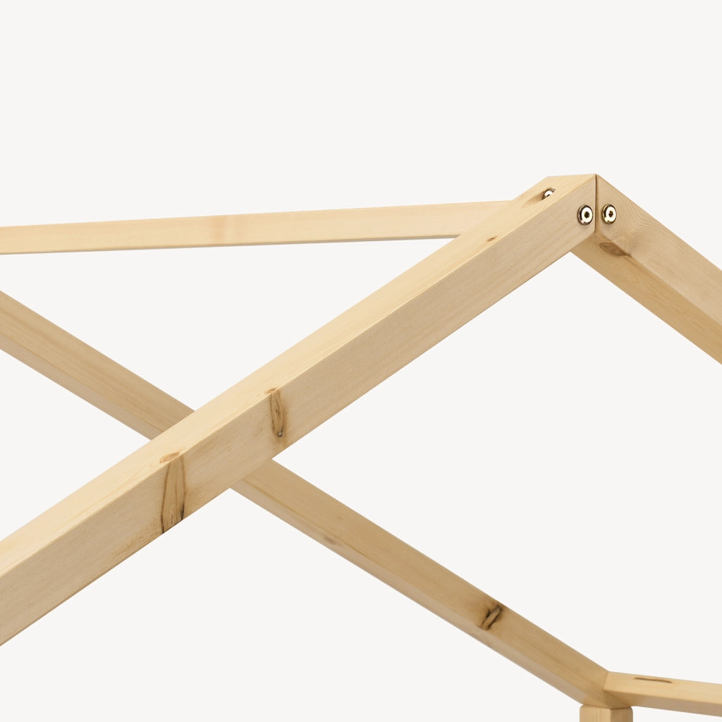 Letto per Cameretta Treviolo a Forma di Casetta in Stile Montessori 70x140 cm Naturale [en.casa]