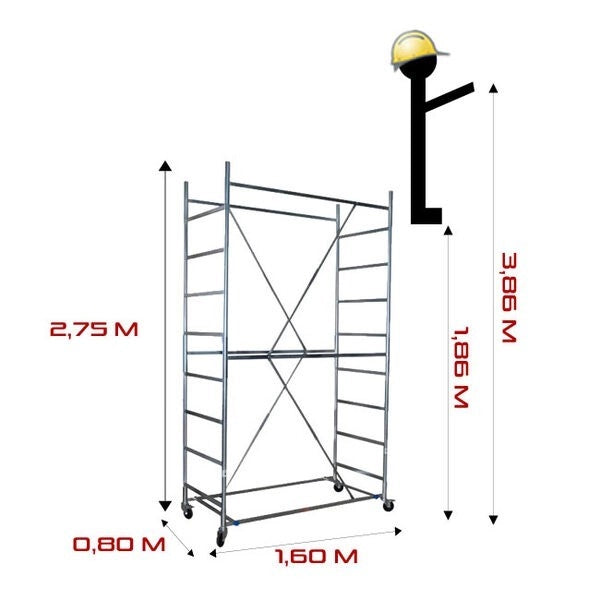 Trabattello maxi tris h. 3.86 Mt. Lavoro