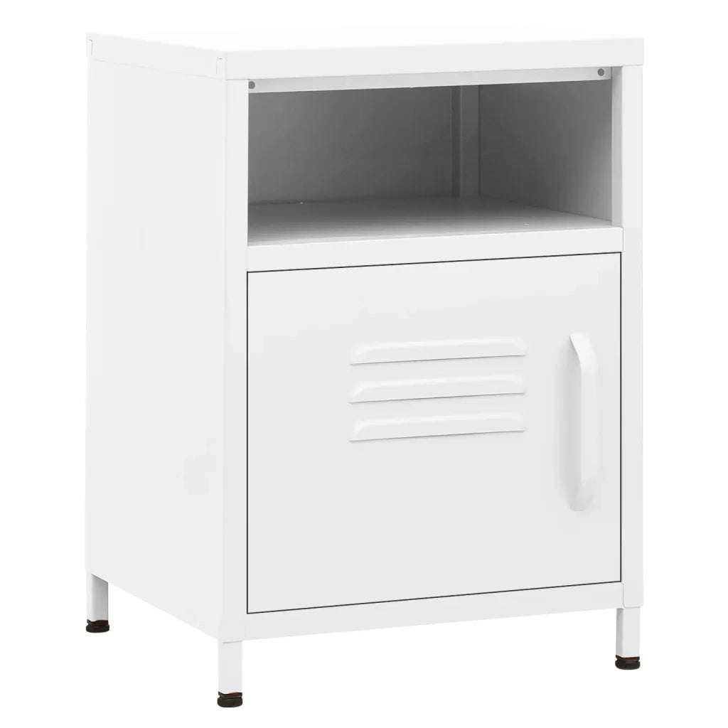 Comodino Bianco 35x35x51 cm in Acciaio cod mxl 57358