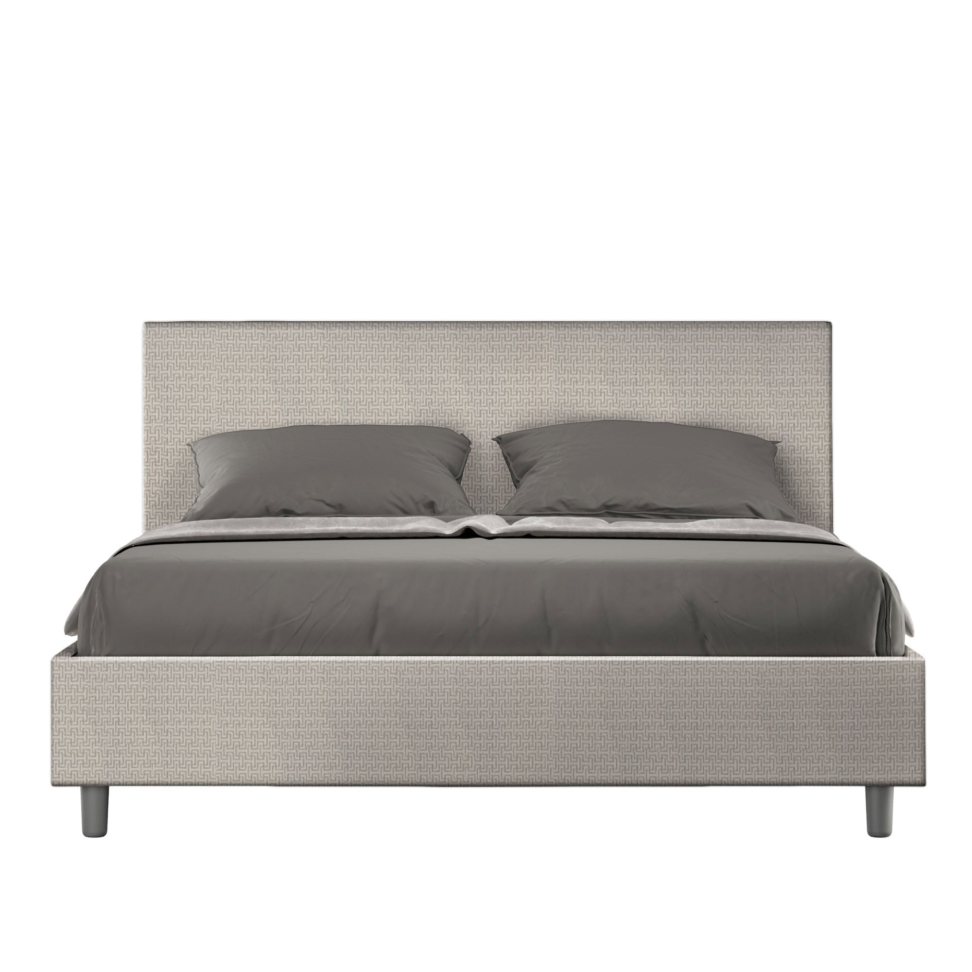 Letto Matrimoniale 160x190 cm Senza Rete Adele Labirinto 01 Bianco