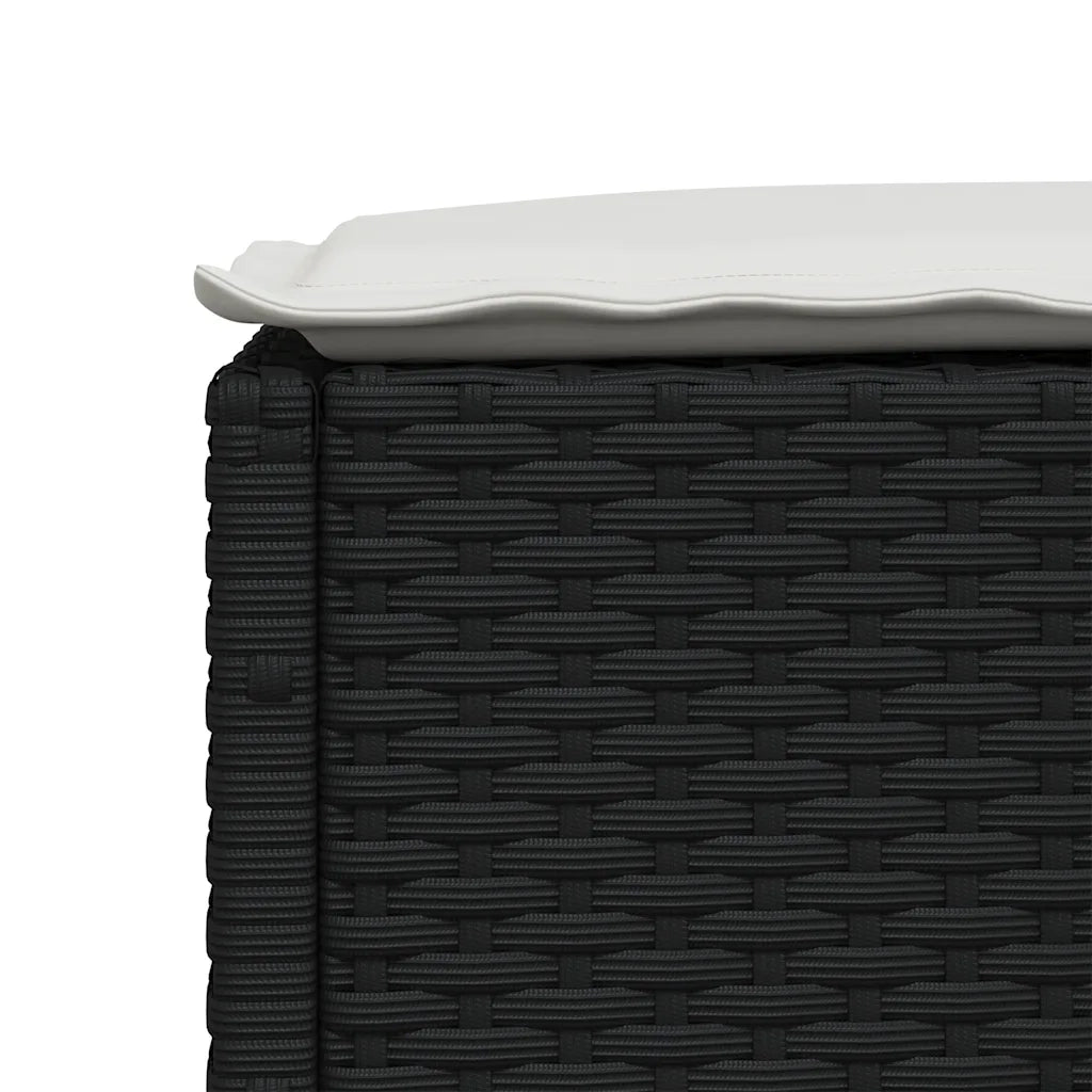 Set Divano da Giardino 6 pz | Set Salotto da Giardino con Cuscini Nero in Polyrattan