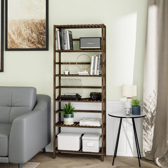 Scaffale per libri, libreria moderna artistica, libreria, ripiano per libri, organizzatore per libri, 26D x 60L x 161A centimetri