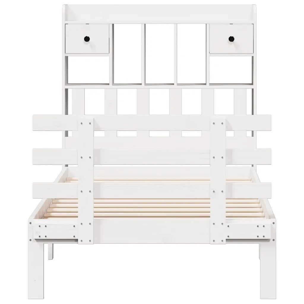 Letto con Libreria senza Materasso 75x190 cm in Legno Pino